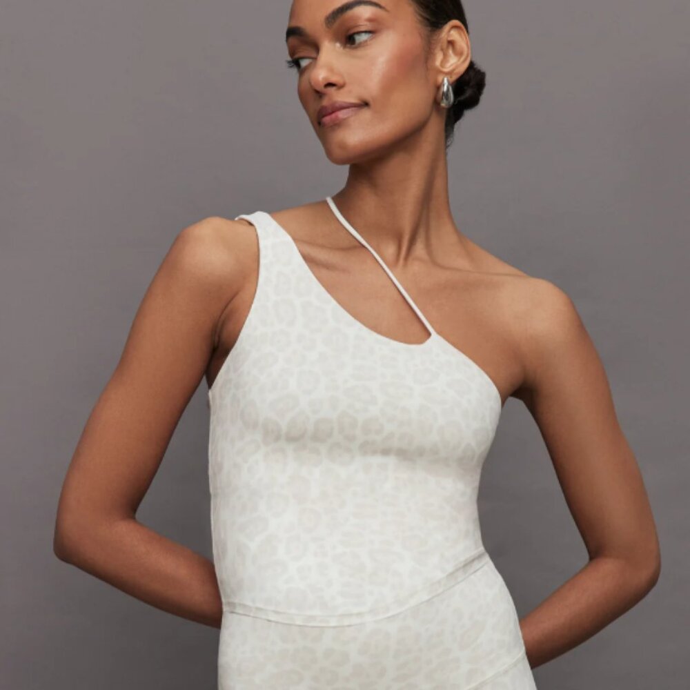 One Shoulder Convertible Tank Snoe Leopard